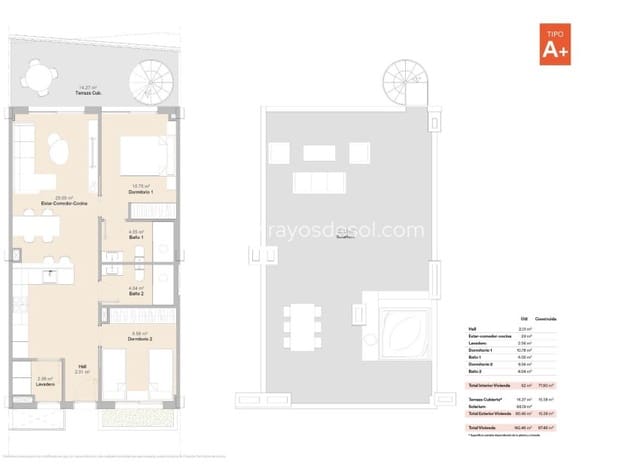 2 soverom Penthouse til salgs i La Nucia Pueblo  , La Nucia med svømmebasseng - € 437 068 (Ref: 9153441)