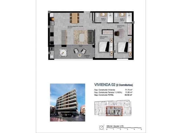 2 soverom Leilighet til salgs i Centro, Santa Pola - € 283 765 (Ref: 9153442)