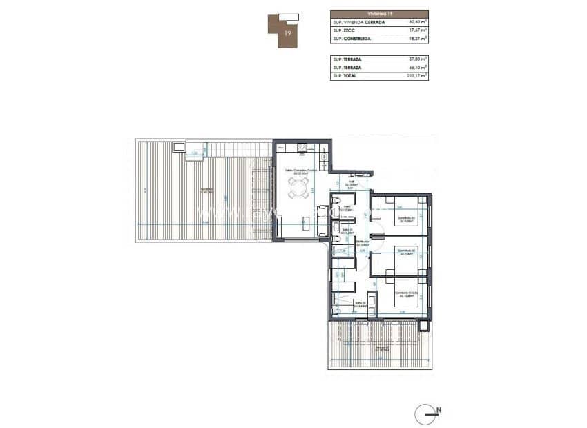 3 soveværelse Penthouse til salg i Guardamar del Segura med swimmingpool - € 690.000 (Ref: 9177004)