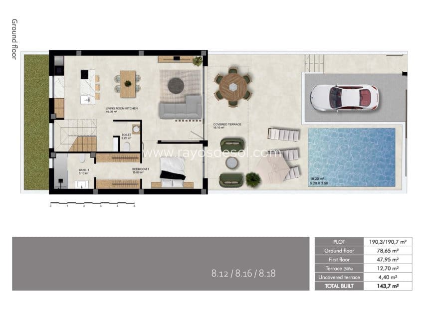 3 chambre Villa/Maison Semi-Mitoyenne à vendre à Dolores avec piscine - 415 000 € (Ref: 9177006)
