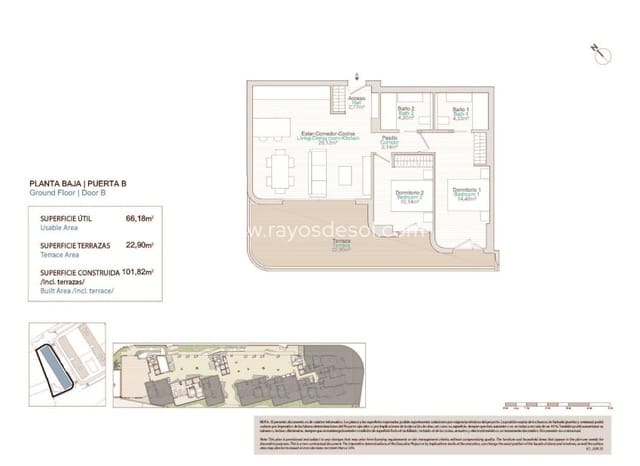 2 Zimmer Apartment zu verkaufen in Platja Vila Joiosa - Platja de Torres, La Villajoyosa / Vila Joiosa mit Pool - 338.000 € (Ref: 9177087)