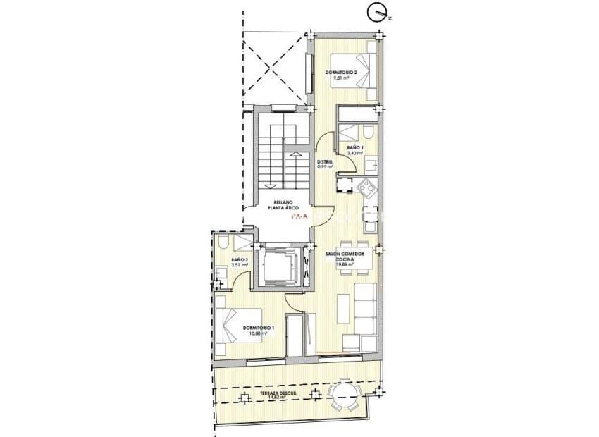 2 soveværelse Penthouse til salg i Torrevieja med swimmingpool - € 302.600 (Ref: 9177100)
