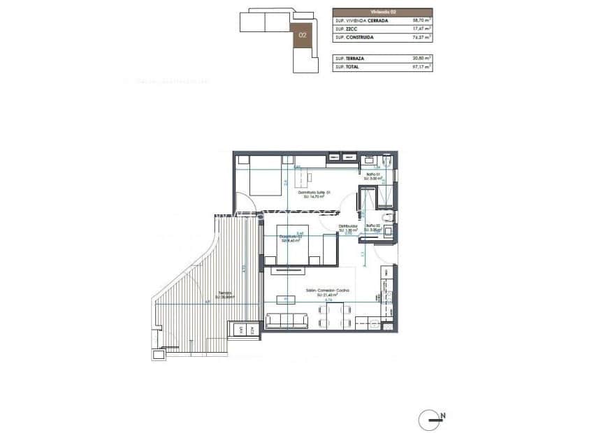 2 soveværelse Lejlighed til salg i Guardamar del Segura med swimmingpool - € 315.000 (Ref: 9177106)