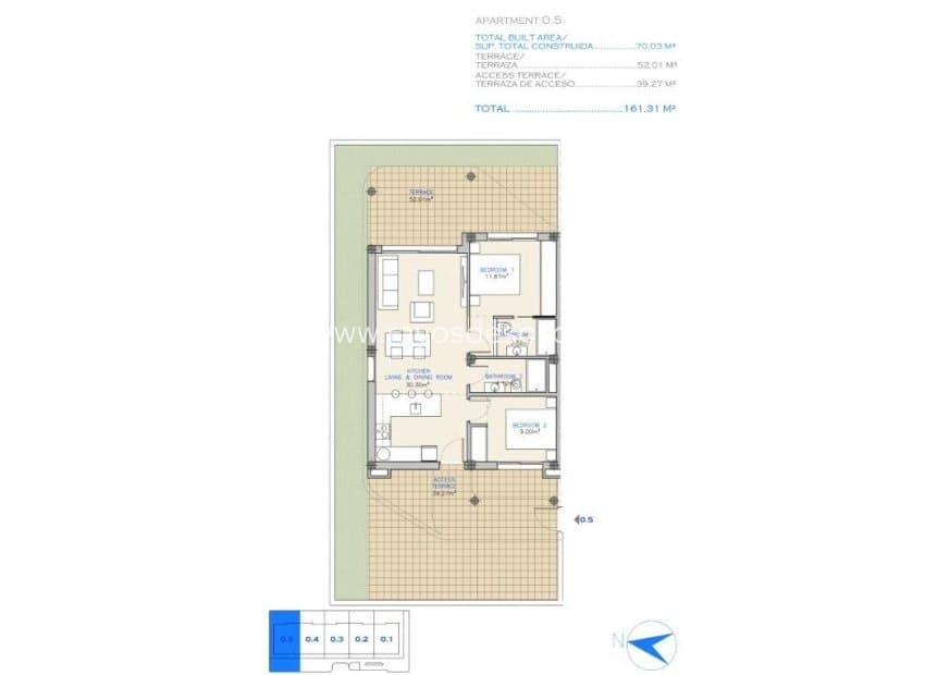2 soveværelse Lejlighed til salg i Los Alcazares med swimmingpool - € 275.000 (Ref: 9234080)