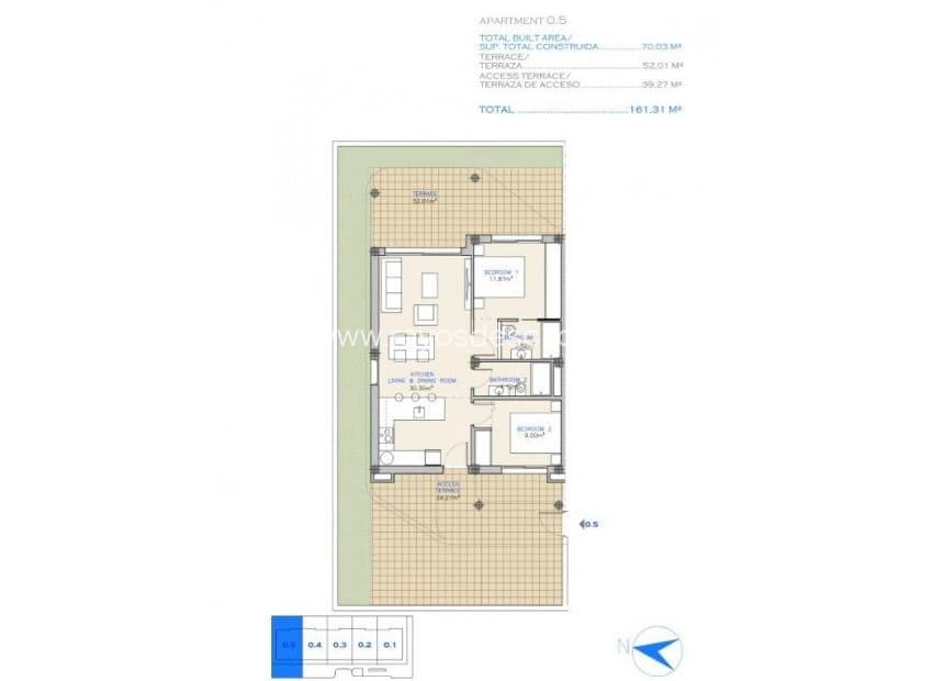 2 soveværelse Lejlighed til salg i Los Alcazares med swimmingpool - € 275.000 (Ref: 9234080)