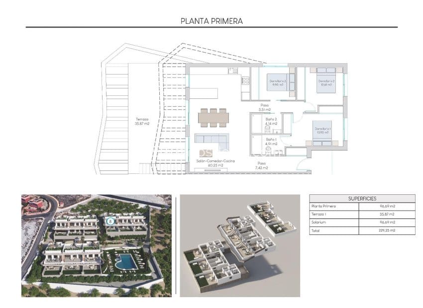3 makuuhuone Huoneisto myytävänä paikassa Finestrat mukana uima-altaan - 479 900 € (Ref: 9266541)