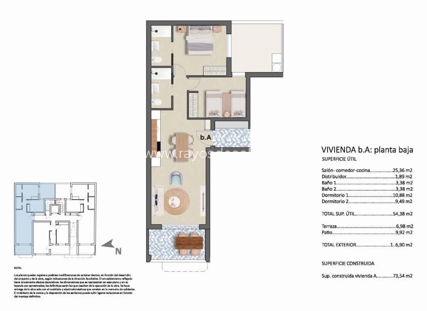 2 Zimmer Apartment zu verkaufen in Torre de la Horadada mit Pool - 275.900 € (Ref: 9380131)