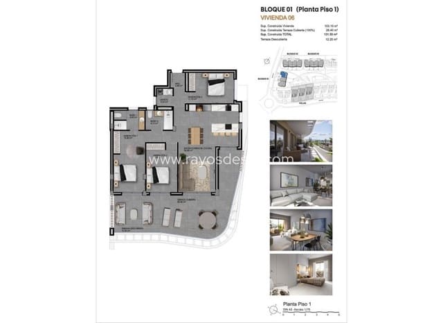 3 makuuhuone Huoneisto myytävänä paikassa Balcón de Finestrat - Terra Marina, Finestrat mukana uima-altaan - 470 000 € (Ref: 9391085)
