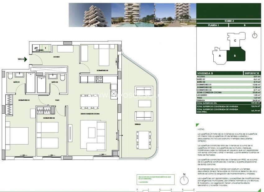 3 quarto Apartamento para venda em Calpe / Calp com piscina - 455 000 € (Ref: 9426655)