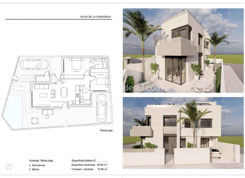 2 bedroom Apartment for sale in Pilar de la Horadada with pool - € 359,000 (Ref: 9440813)