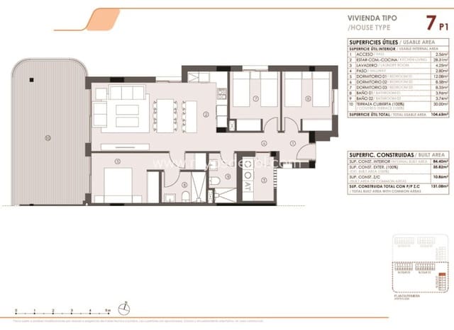 3 Zimmer Apartment zu verkaufen in El Chaparral - La Siesta - La Torreta, Torrevieja mit Pool - 335.000 € (Ref: 9440819)