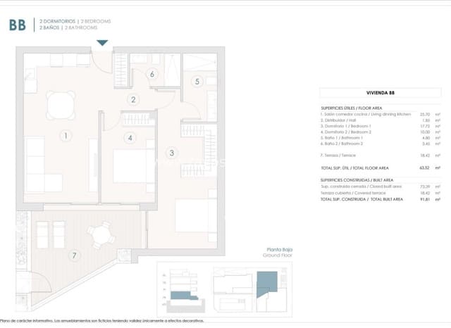 2 Zimmer Apartment zu verkaufen in Benijófar mit Pool - 325.000 € (Ref: 9464813)