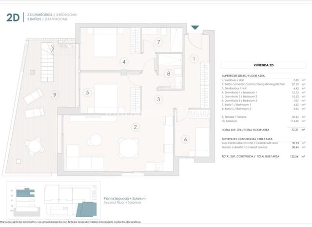 3 slaapkamer Penthouse te koop in Benijófar met zwembad - € 410.000 (Ref: 9464815)