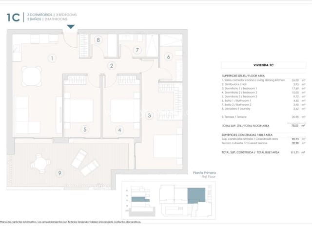3 Zimmer Apartment zu verkaufen in Benijófar mit Pool - 294.000 € (Ref: 9464817)