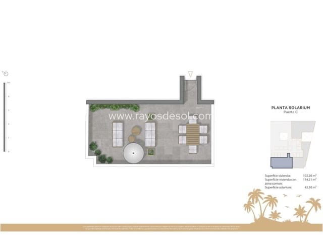 Ático de 2 habitaciones en Zona Pueblo, Guardamar del Segura en venta con piscina - 415.000 € (Ref: 9464827)