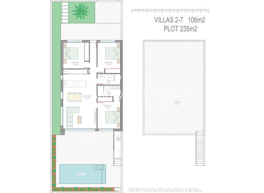 3 soveværelse Villa til salg i Los Alcazares med swimmingpool - € 499.900 (Ref: 9506981)