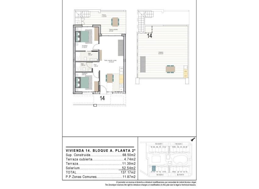 2 soverom Penthouse til salgs i San Cayetano med svømmebasseng - € 277 900 (Ref: 9591661)