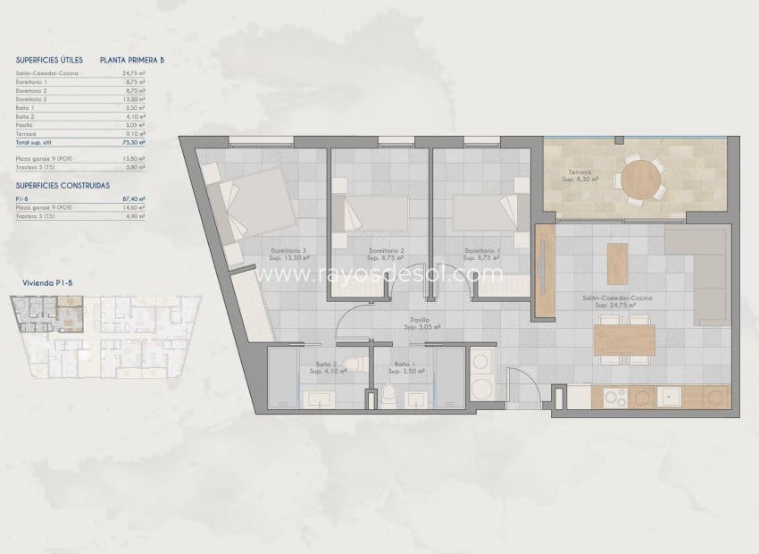 3 chambre Appartement à vendre à Los Cuarteros avec piscine - 263 000 € (Ref: 9665598)