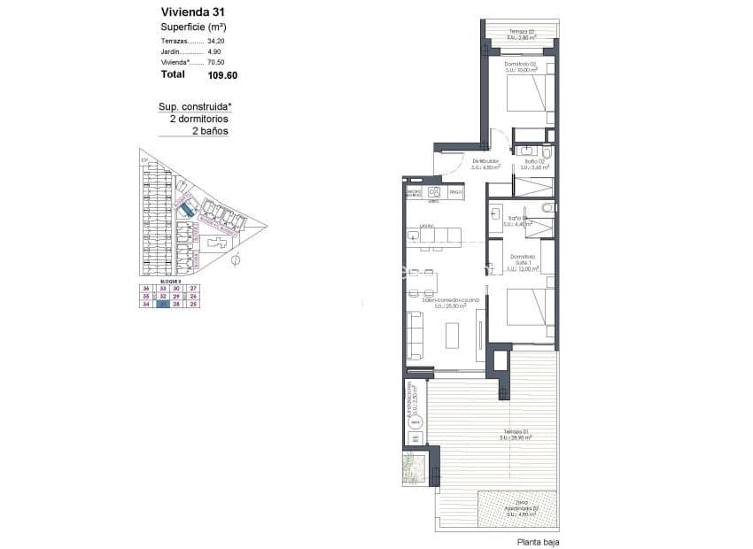 2 sovrum Lägenhet till salu i Los Alcazares med pool - 319 000 € (Ref: 9671162)