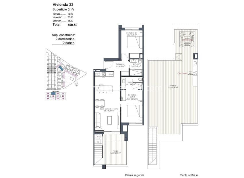 2 soveværelse Penthouse til salg i Los Alcazares med swimmingpool - € 359.000 (Ref: 9671166)