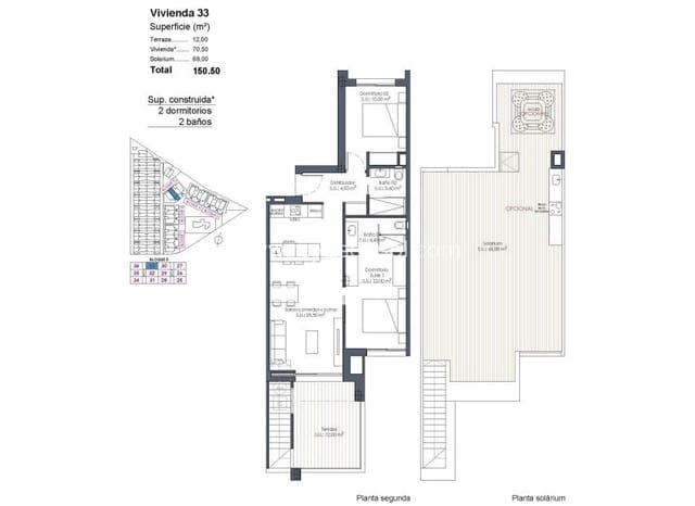 2 soveværelse Penthouse til salg i Las Lomas de Rame - Bahía Bella, Los Alcázares med swimmingpool - € 394.000 (Ref: 9671166)