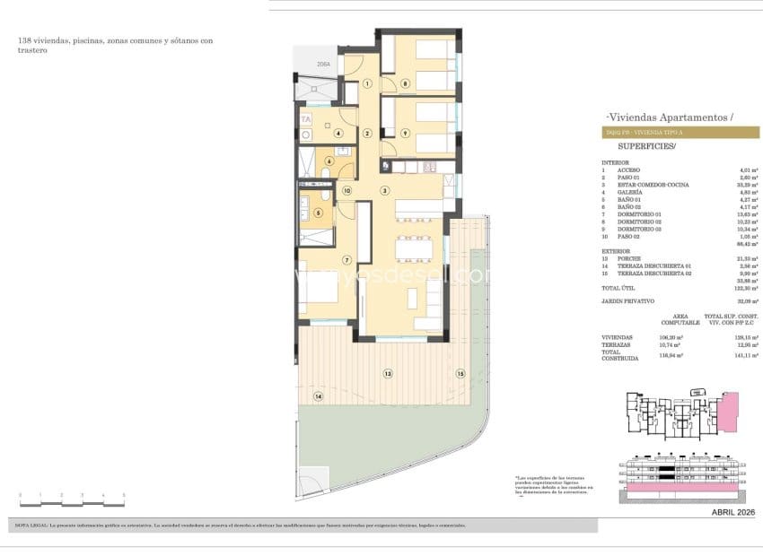 3 bedroom Apartment for sale in Finestrat with pool - € 510,000 (Ref: 9812474)