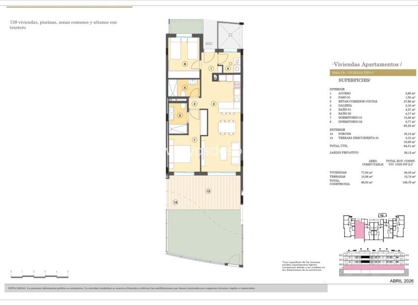 2 bedroom Apartment for sale in Finestrat with pool - € 388,000 (Ref: 9812475)