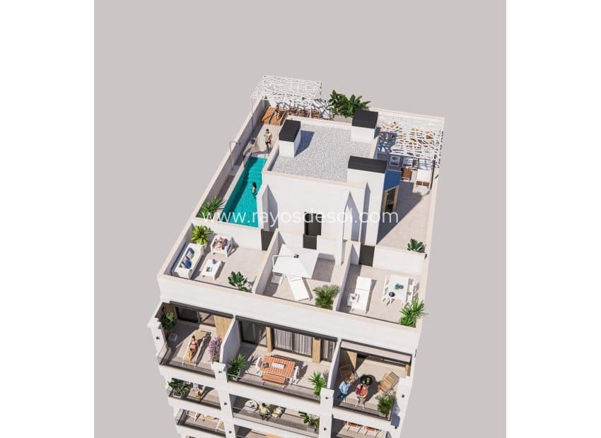 2 soveværelse Lejlighed til salg i Torrevieja med swimmingpool - € 250.000 (Ref: 9815065)