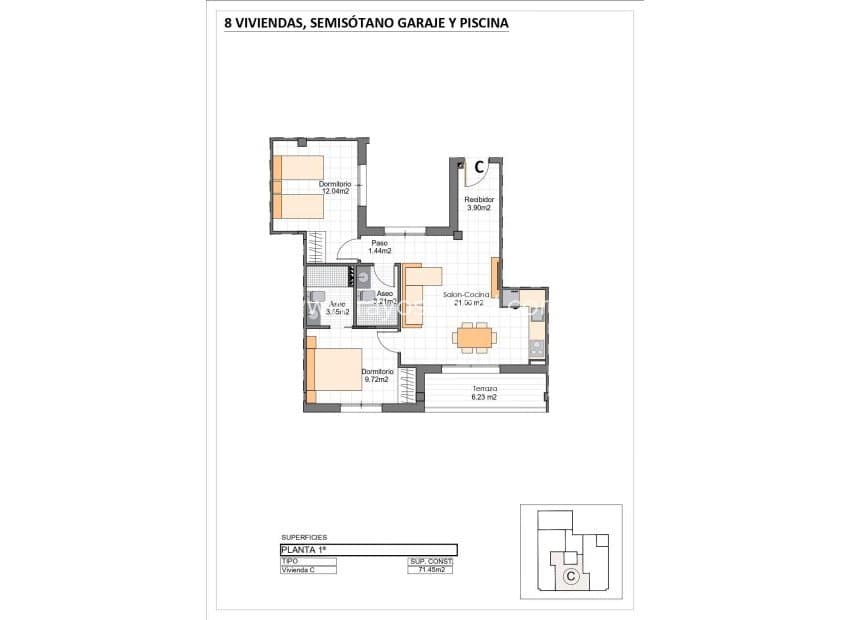 2 soverom Leilighet til salgs i Los Cuarteros med svømmebasseng - € 249 900 (Ref: 9835077)