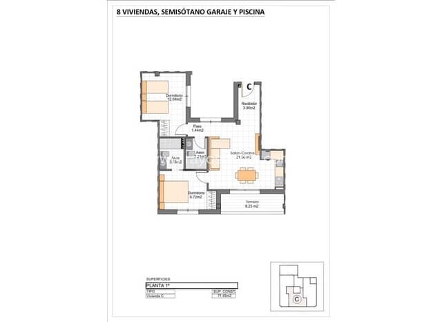 2 soveværelse Lejlighed til salg i Los Cuarteros, San Pedro del Pinatar med swimmingpool - € 249.900 (Ref: 9835077)