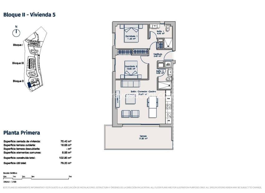 2 chambre Appartement à vendre à Finestrat avec piscine - 385 000 € (Ref: 9860697)