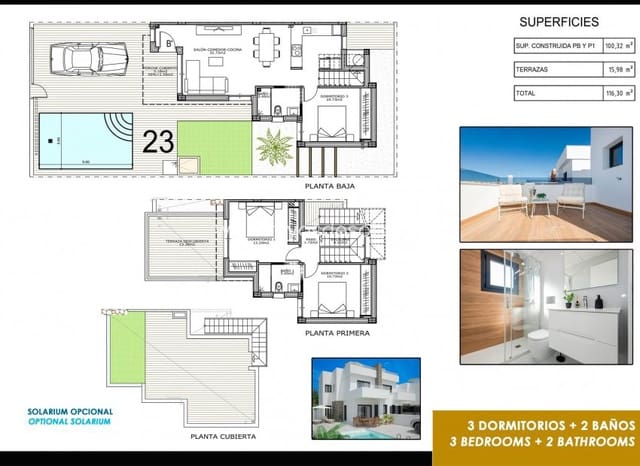 3 sypialnia Willa na sprzedaż w Vistabella, Orihuela z basenem - 395 000 € (Ref: 9869684)