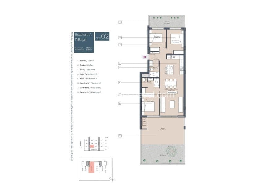 Apartamento de 3 habitaciones en Benijófar en venta con piscina - 349.900 € (Ref: 9901344)
