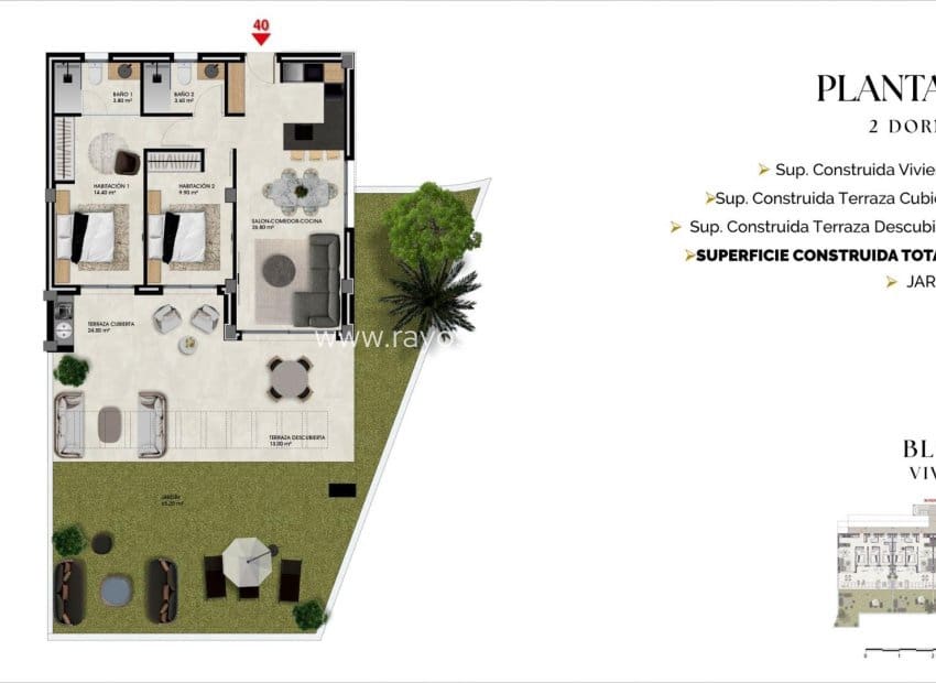 2 sovrum Lägenhet till salu i Finestrat med pool - 395 000 € (Ref: 9901348)
