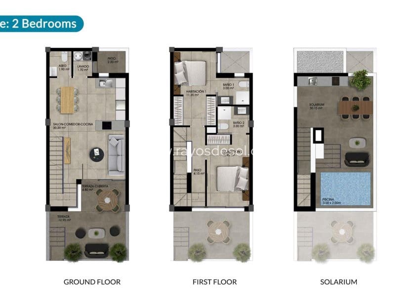 2 soveværelse Byhus til salg i Dolores med swimmingpool - € 275.000 (Ref: 9914690)