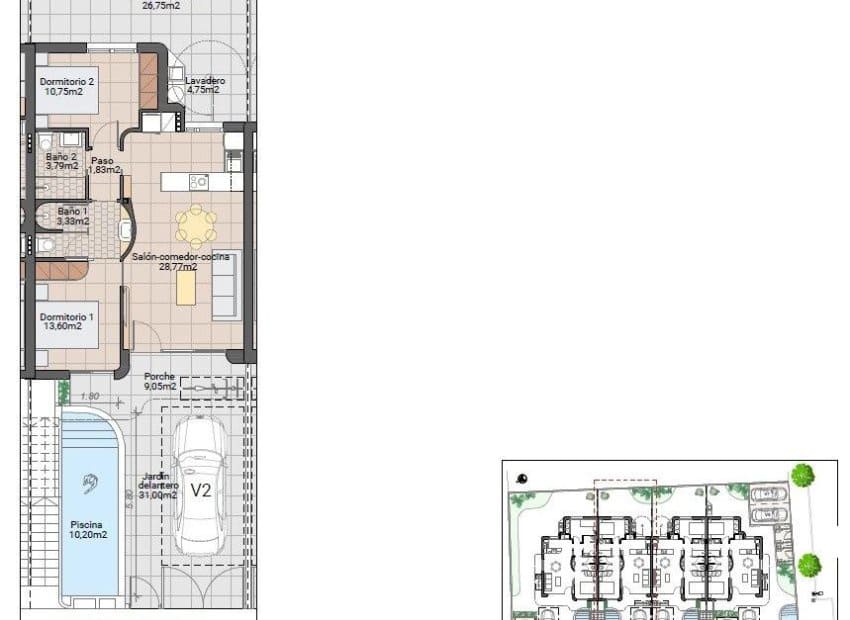 2 bedroom Apartment for sale in Pilar de la Horadada with pool - € 274,900 (Ref: 9929804)