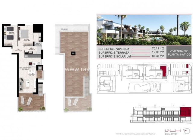 2 sypialnia Apartament na sprzedaż w Ciudad Quesada, Rojales z basenem - 339 000 € (Ref: 9940740)