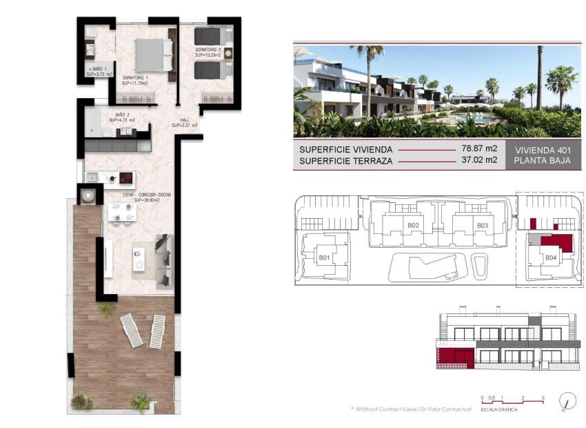 2 bedroom Apartment for sale in Ciudad Quesada with pool - € 314,000 (Ref: 9940741)
