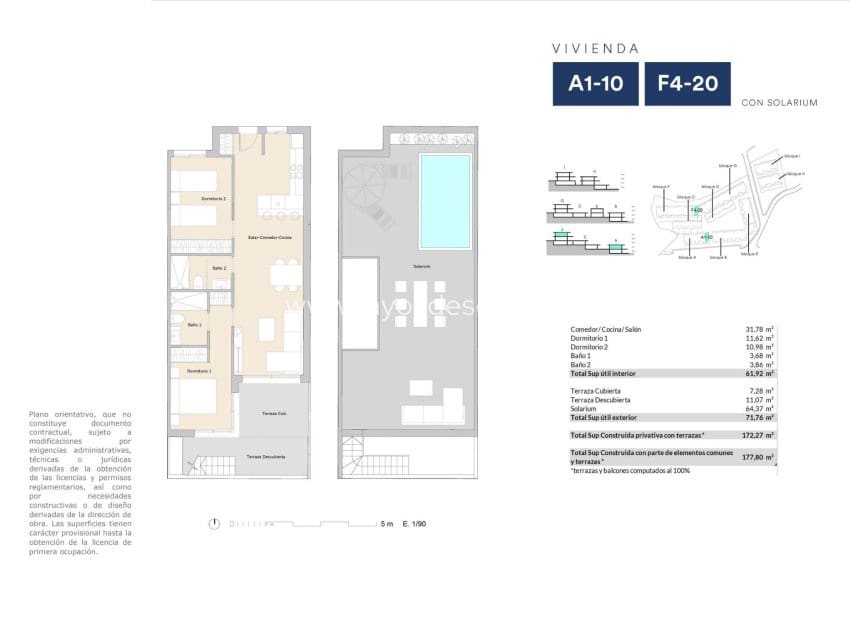 2 slaapkamer Penthouse te koop in Alfaz del Pi / L'Alfas del Pi met zwembad - € 327.000 (Ref: 9973737)