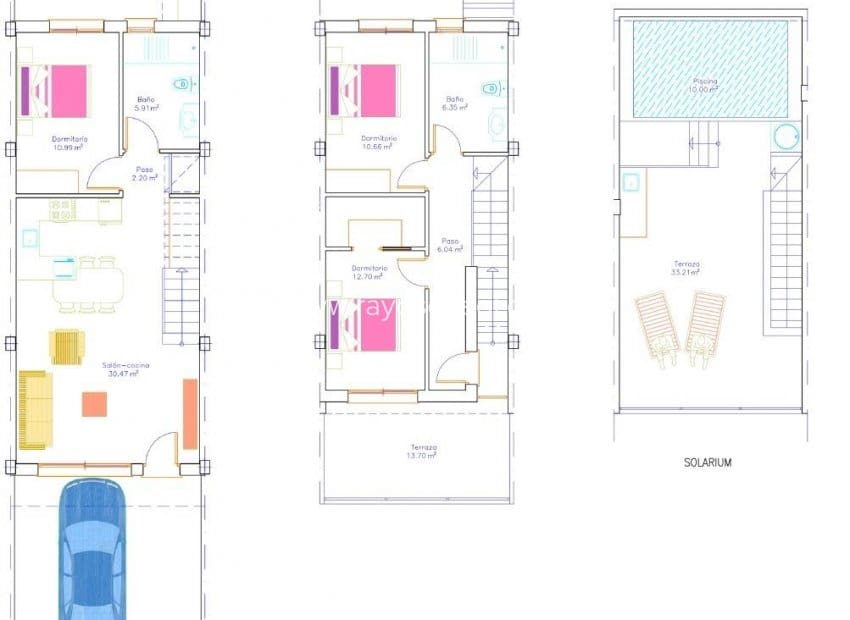 3 Zimmer Reihenhaus zu verkaufen in San Pedro del Pinatar mit Pool - 379.000 € (Ref: 9998984)