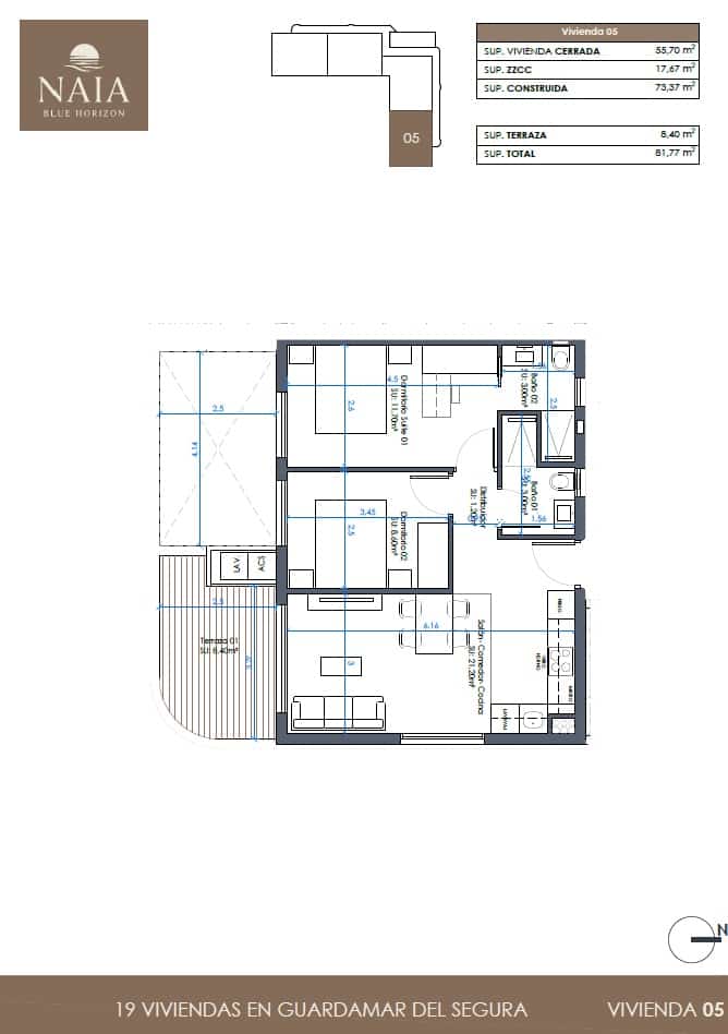 2 sypialnia Apartament na sprzedaż w Guardamar del Segura z basenem garażem - 305 000 € (Ref: 10014892)