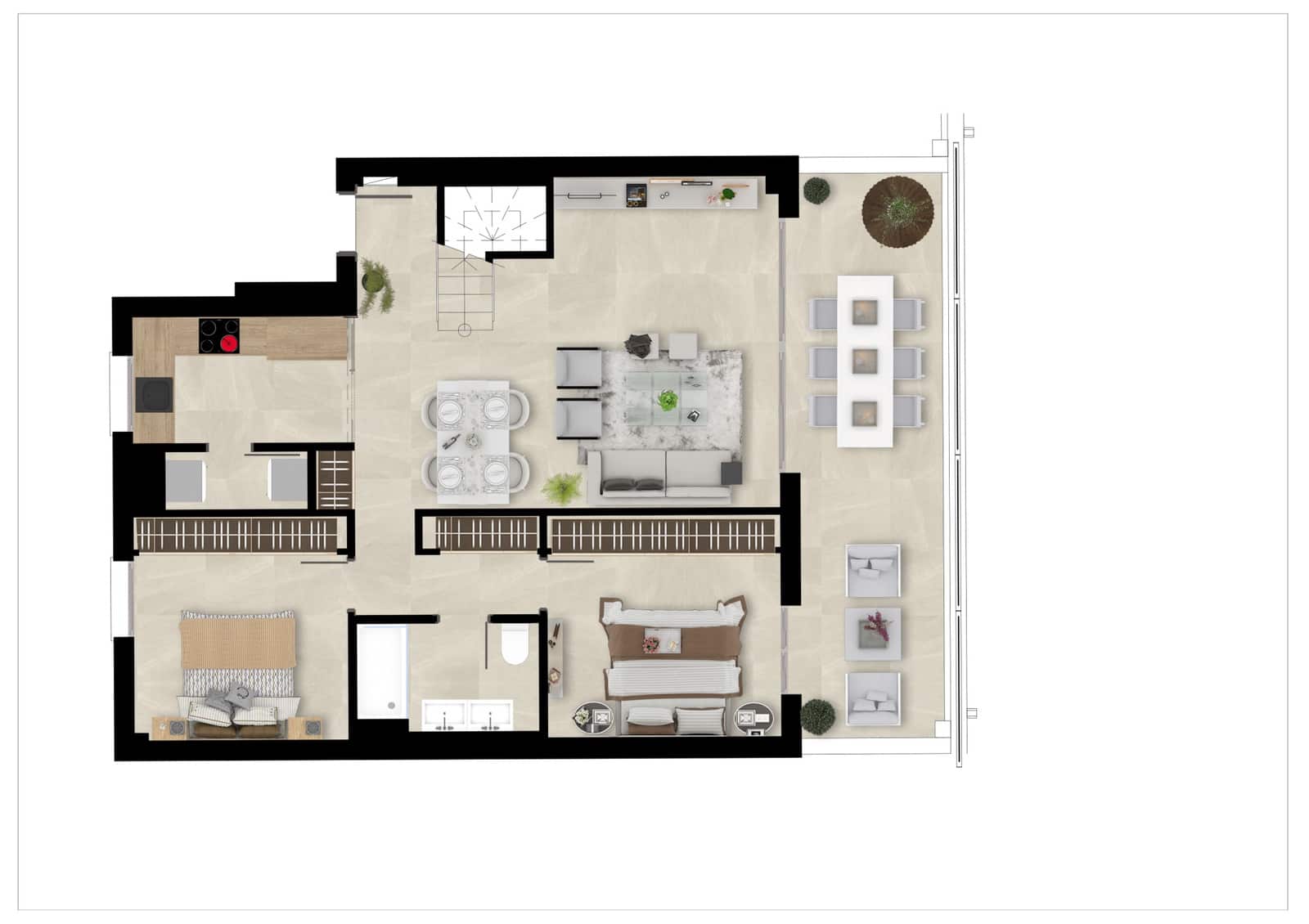 Apartamento de 3 habitaciones en Mijas Costa en venta con piscina garaje - 555.000 € (Ref: 7991400)