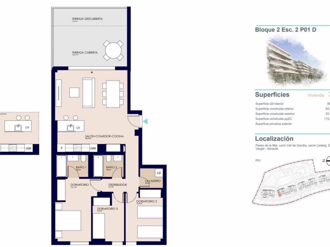 3 soveværelse Lejlighed til salg i Denia med swimmingpool garage - € 395.000 (Ref: 10078679)