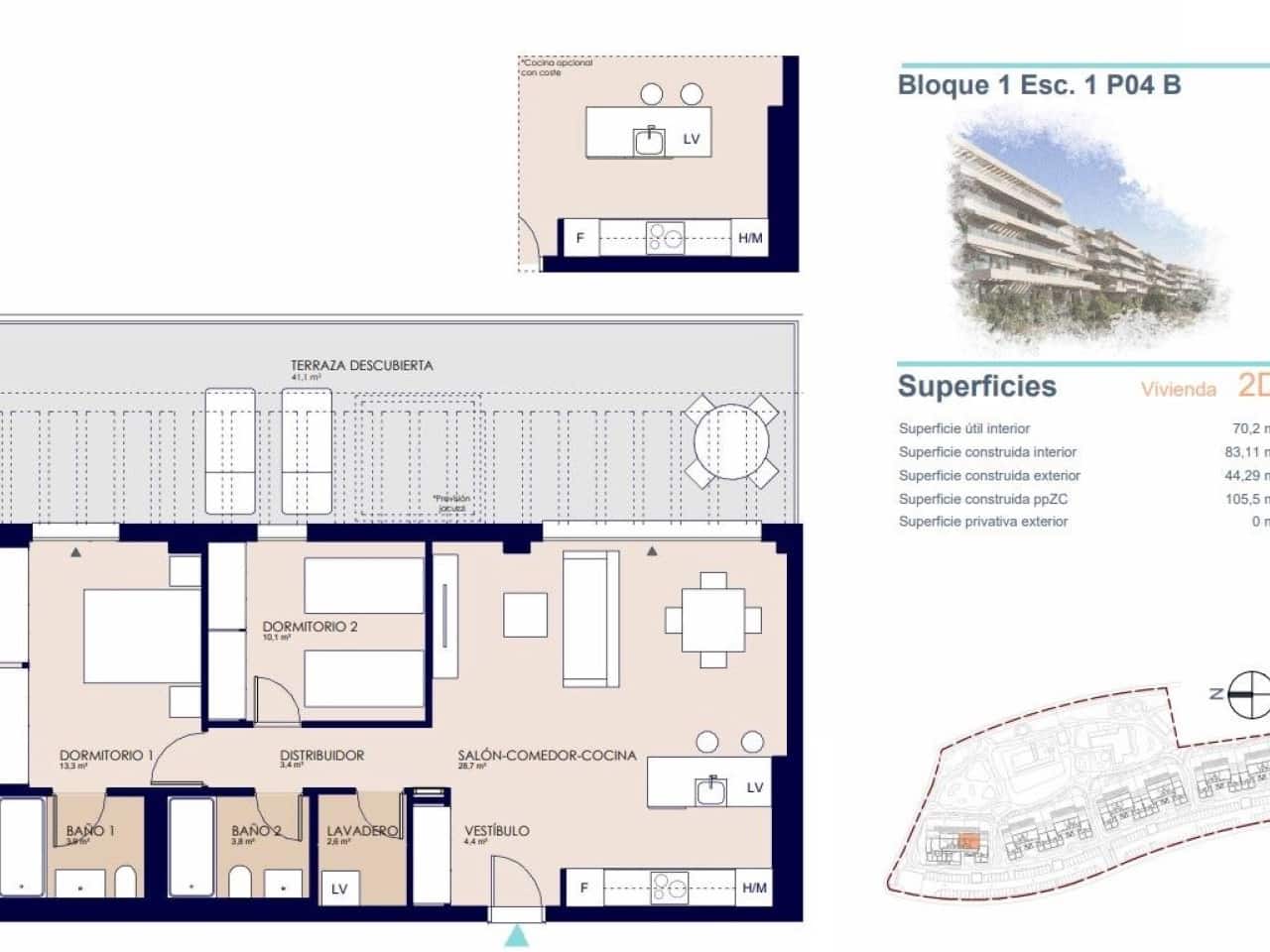 2 sovrum Lägenhet till salu i Denia med pool garage - 412 000 € (Ref: 10081796)