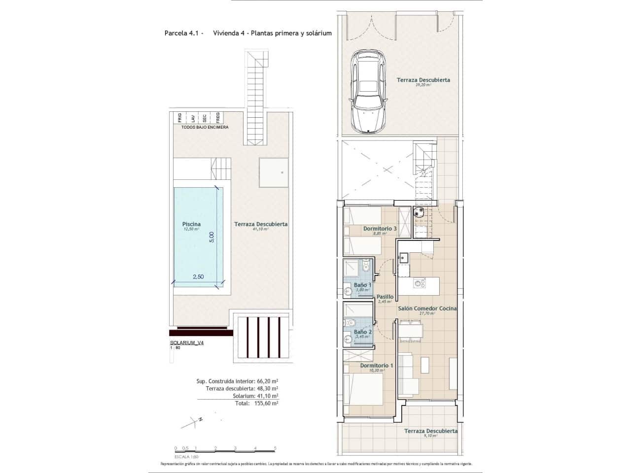 Chalet de 2 habitaciones en San Miguel de Salinas en venta con piscina garaje - 399.000 € (Ref: 7558596)