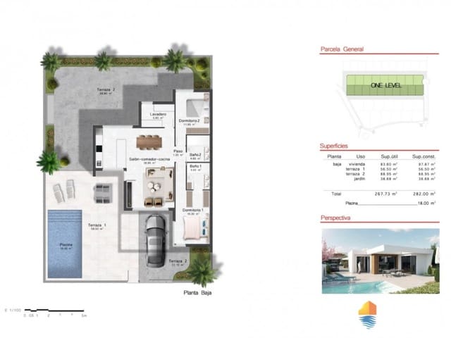 2 sovrum Villa till salu i Baños y Mendigo, Murcia stad med pool - 375 900 € (Ref: 7558683)
