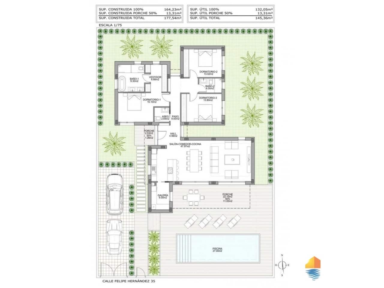 3 makuuhuone Huvila myytävänä paikassa Benijofar mukana uima-altaan - 611 000 € (Ref: 7558701)