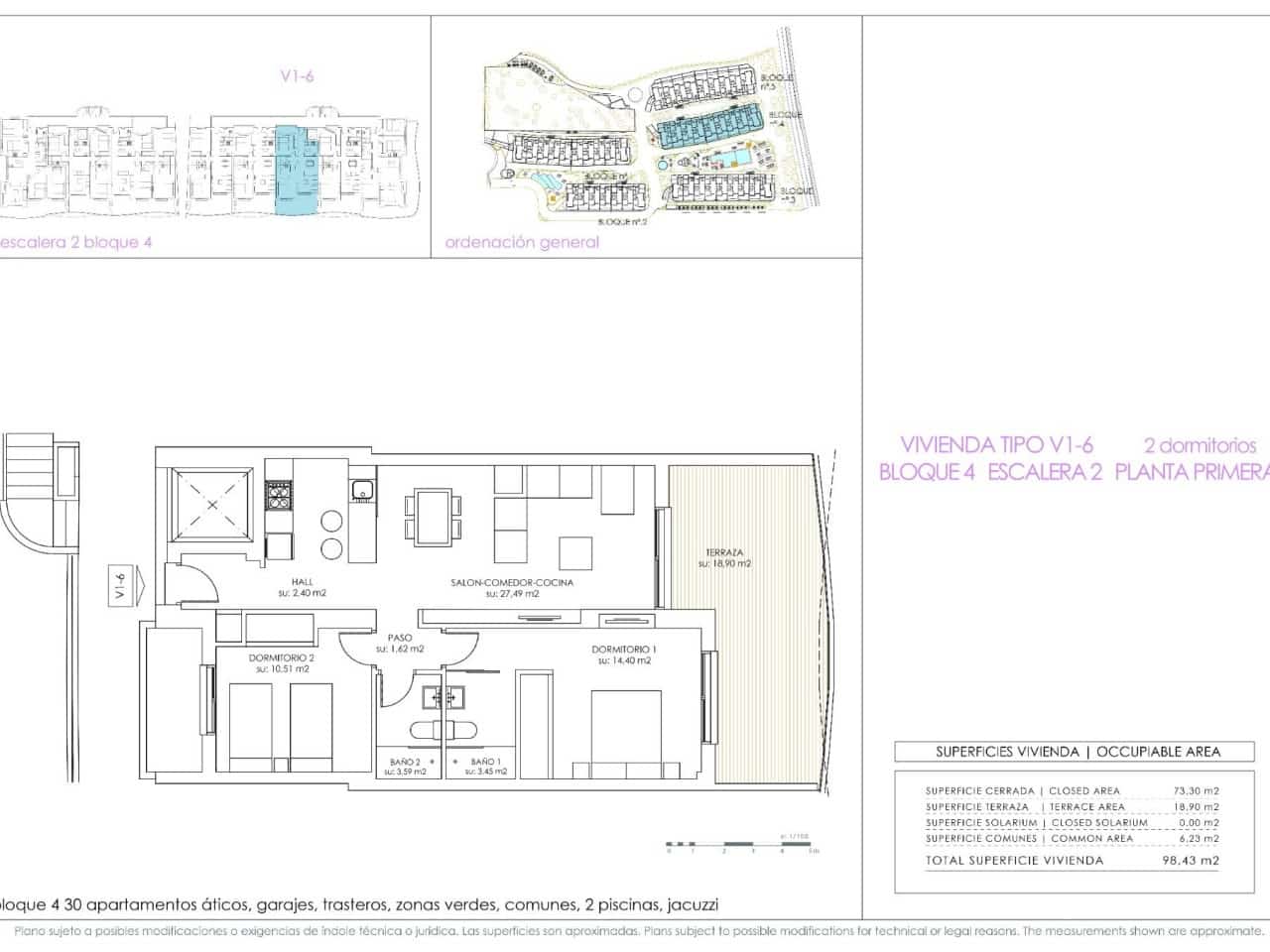 Apartamento de 2 habitaciones en Playa Flamenca en venta con piscina garaje - 339.000 € (Ref: 7558789)