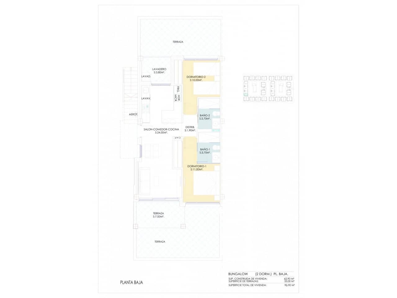 2 bedroom Villa for sale in Los Balcones with pool - € 275,000 (Ref: 7561711)