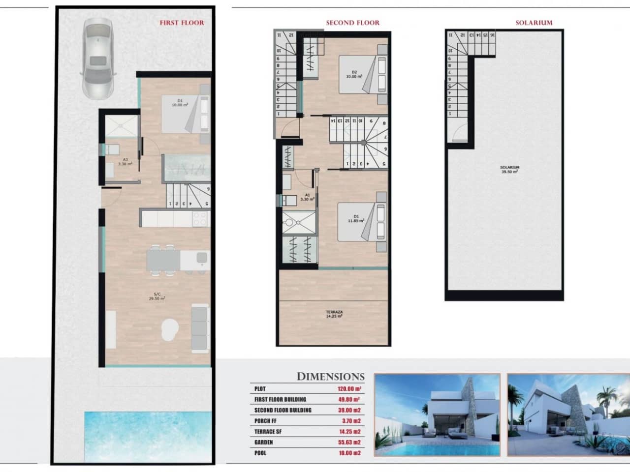 3 sovrum Villa till salu i Santiago de la Ribera med pool - 350 000 € (Ref: 7561717)